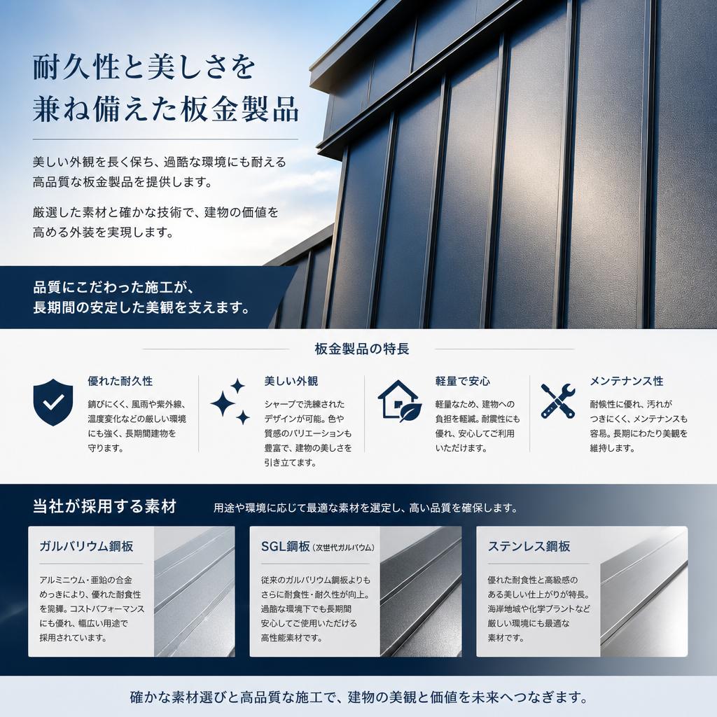 選ばれる理由：高品質な板金製品