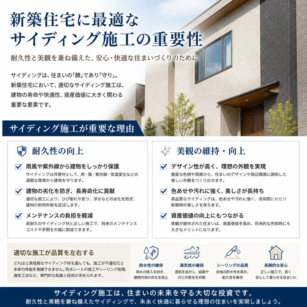 新築におけるサイディング施工の重要性