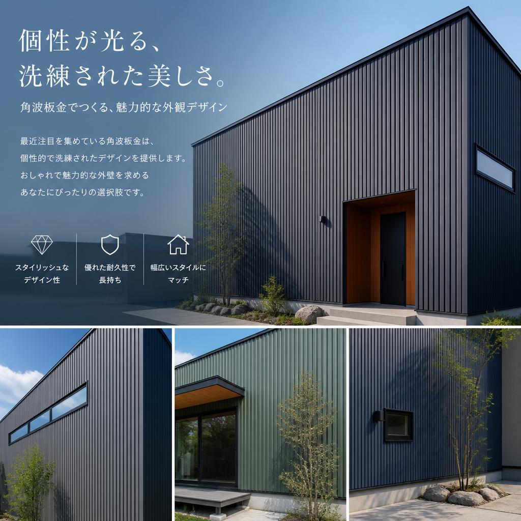 おしゃれな外壁材としての角波板金