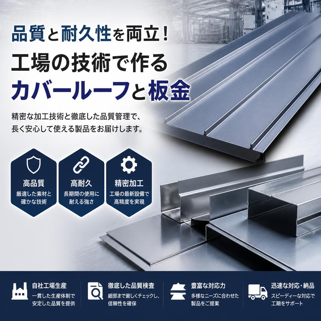 品質と耐久性を両立！工場の技術で作るカバールーフと板金